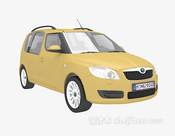 免费黄色汽车免费3d模型下载