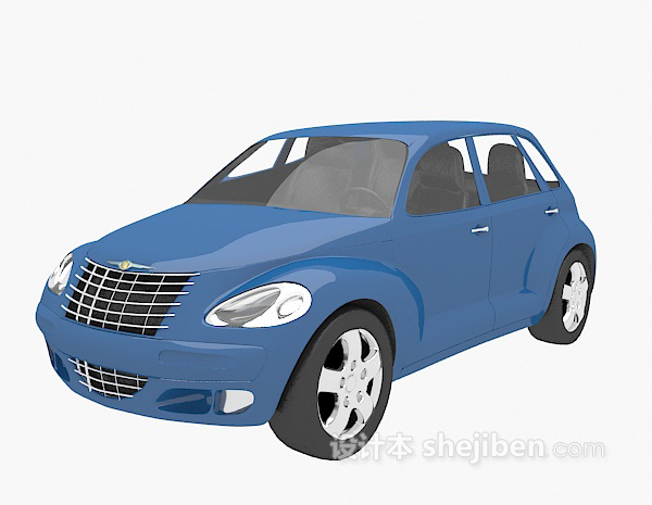 设计本蓝色小车3d模型下载