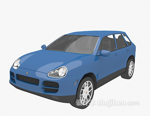 设计本蓝色私家车3d模型下载