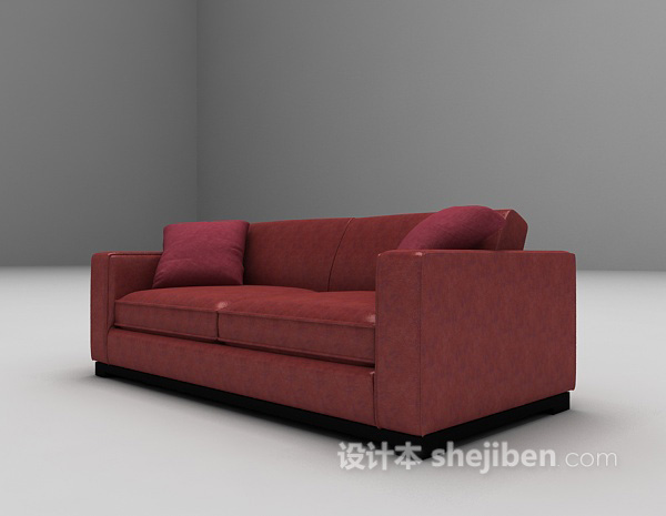 设计本皮质沙发免费3d模型下载