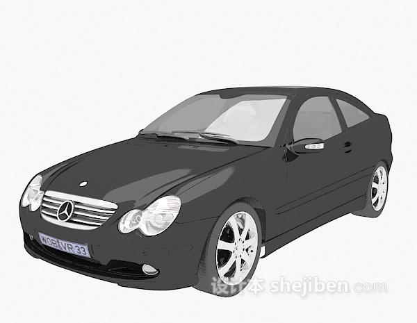 设计本黑色小车3d模型下载