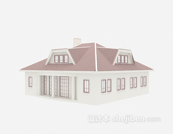 紫色别墅3d模型下载