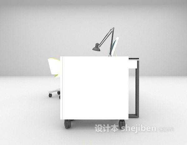 设计本电脑办公桌3d模型下载