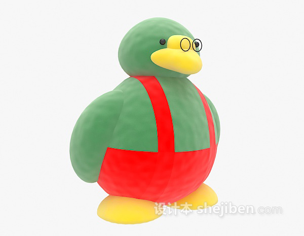 设计本儿童动物玩具鸭博士3d模型下载