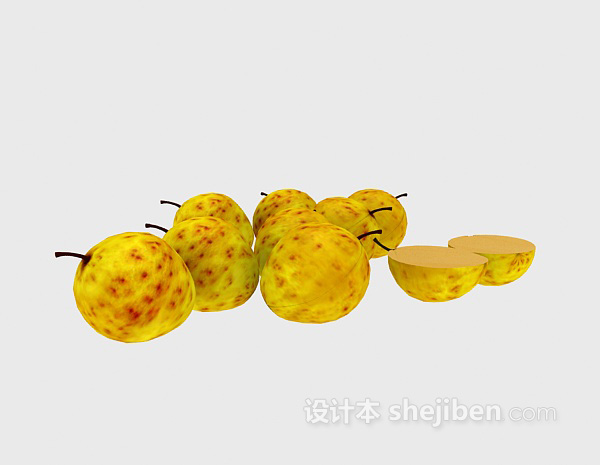 设计本黄色水果3d模型下载