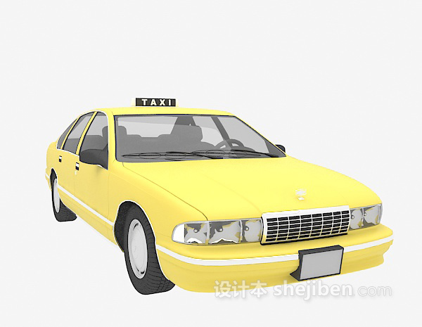 设计本黄色出租车3d模型下载