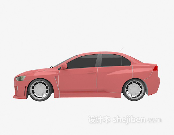 现代风格红色汽车的3d模型下载