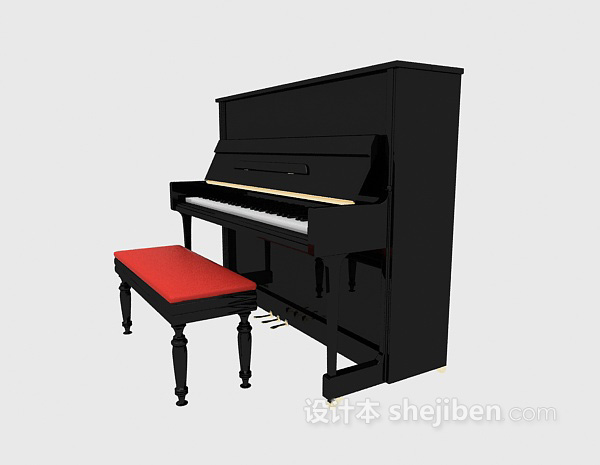 免费黑色钢琴推荐3d模型下载