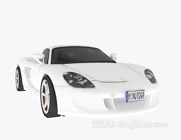 设计本白色跑车3d模型下载