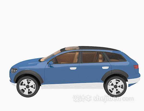 设计本蓝色小车的3d模型下载