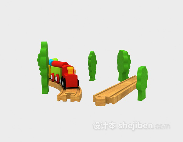 现代风格儿童玩具火车3d模型下载