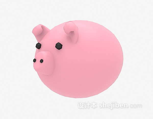 免费儿童玩具小猪存钱罐3d模型下载