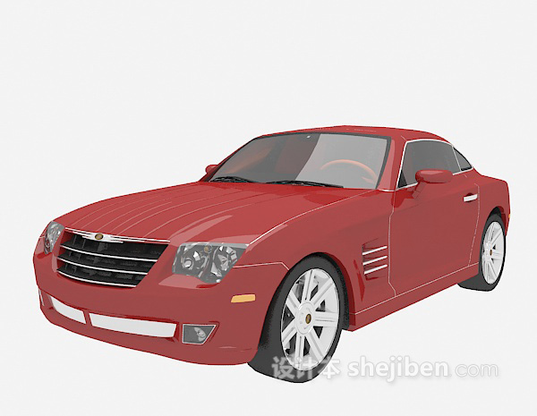 免费红色小轿车3d模型下载