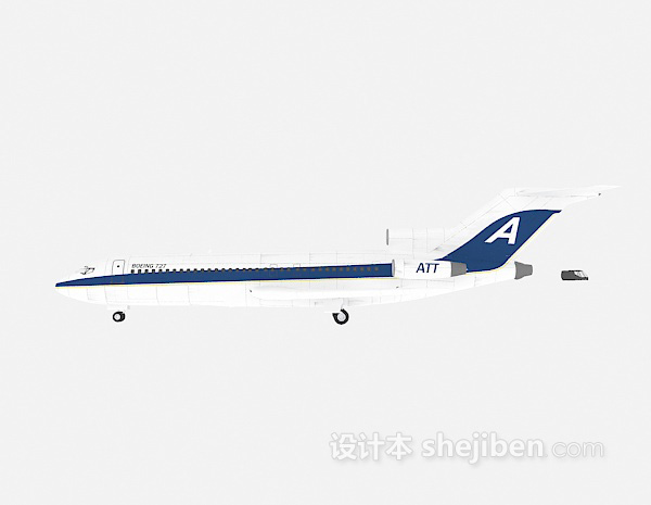 现代风格蓝色飞机3d模型下载