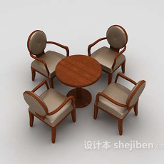现代桌椅3d模型下载