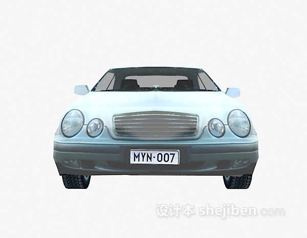 现代风格白色车车3d模型下载