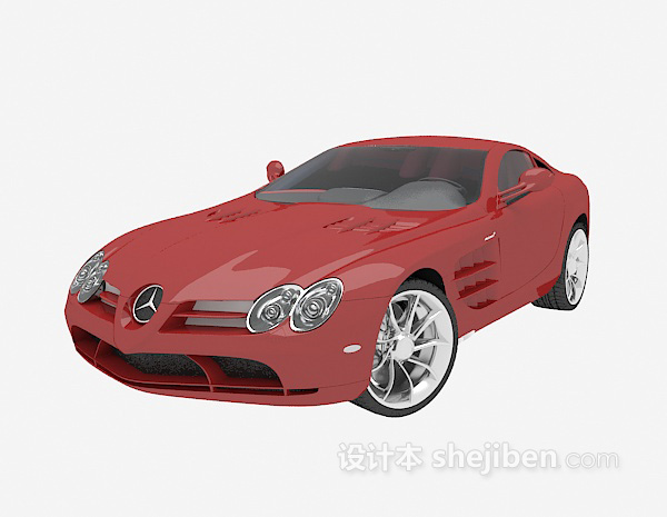 设计本红色汽车3d模型下载