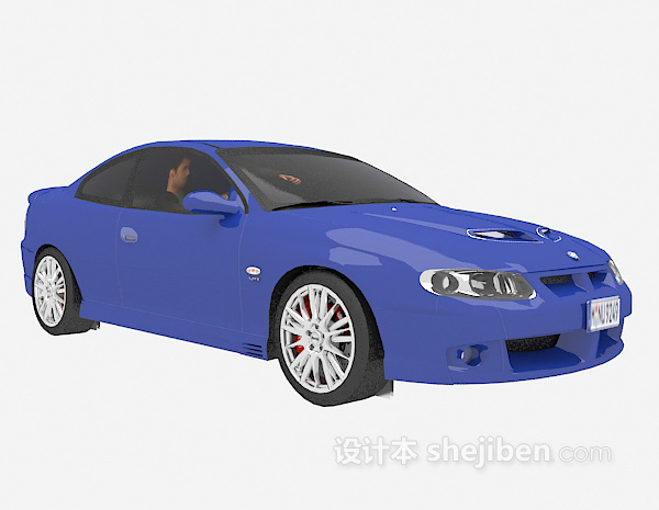 现代风格蓝色汽车免费3d模型下载