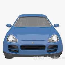 蓝色私家车3d模型下载