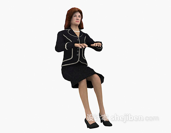 免费工作状态的女性3d模型下载