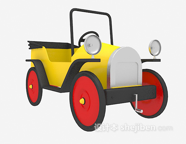 设计本黄色玩具汽车3d模型下载