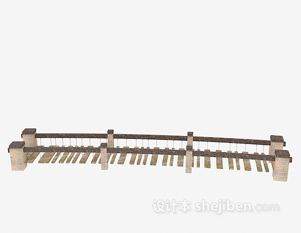 石吊桥模型3d下载