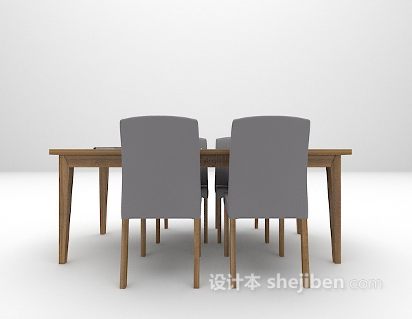 现代桌椅组合3d模型免费下载