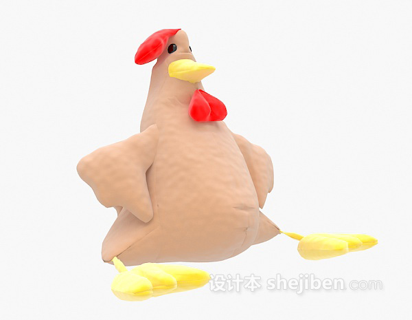 设计本儿童动物玩具公鸡3d模型下载
