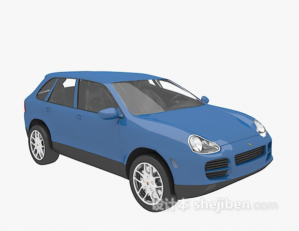现代风格蓝色私家车3d模型下载
