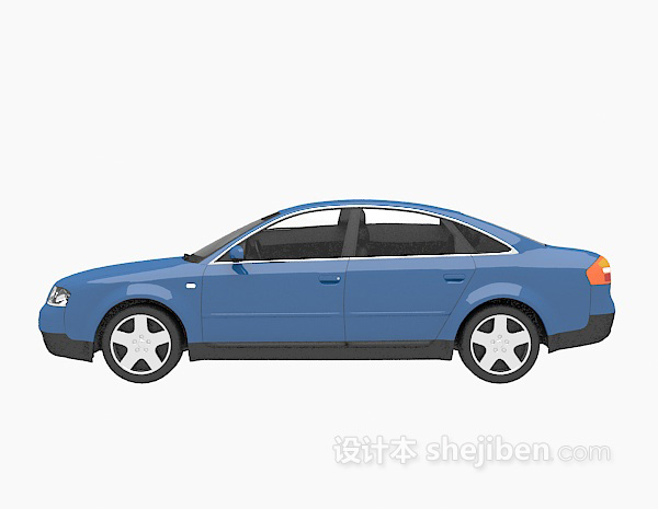 现代风格蓝色车车3d模型下载