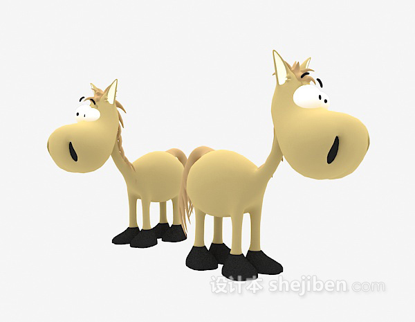 免费儿童动物玩具马3d模型下载
