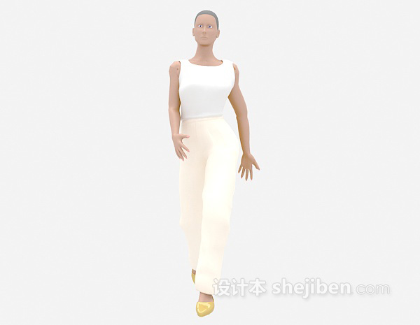免费白色装人物3d模型下载
