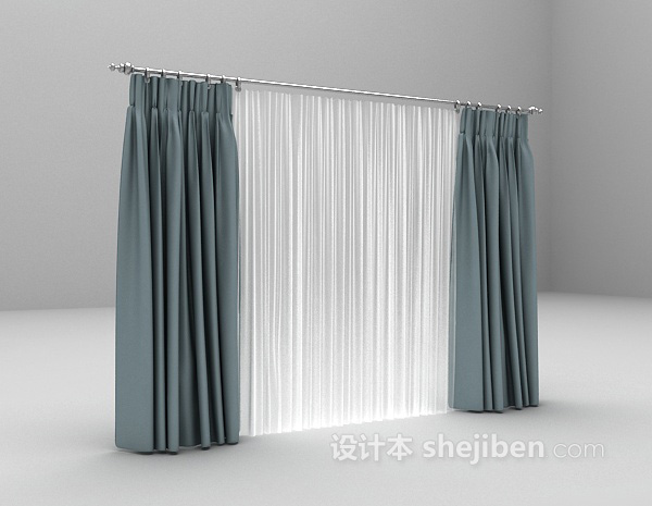 设计本房间窗帘3d模型下载