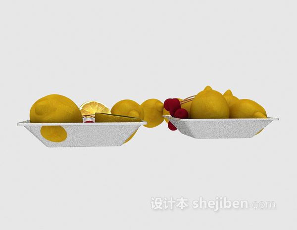 免费柠檬水果3d模型下载
