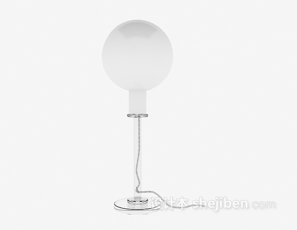 现代风格白色球形落地灯3d模型下载
