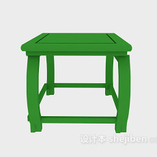 绿色木凳免费3d模型下载