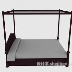 家庭木床3d模型下载