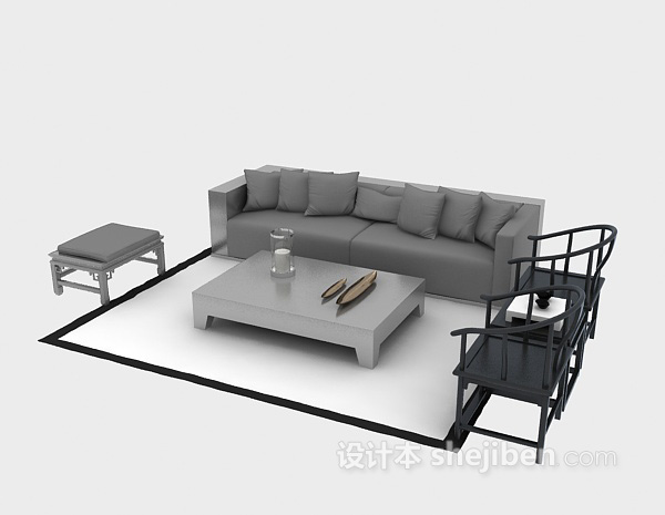免费多人沙发欣赏3d模型下载
