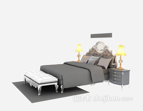 欧式风格欧式木床推荐3d模型下载