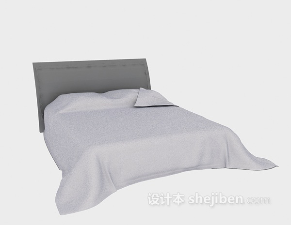 现代风格单人木床3d模型下载