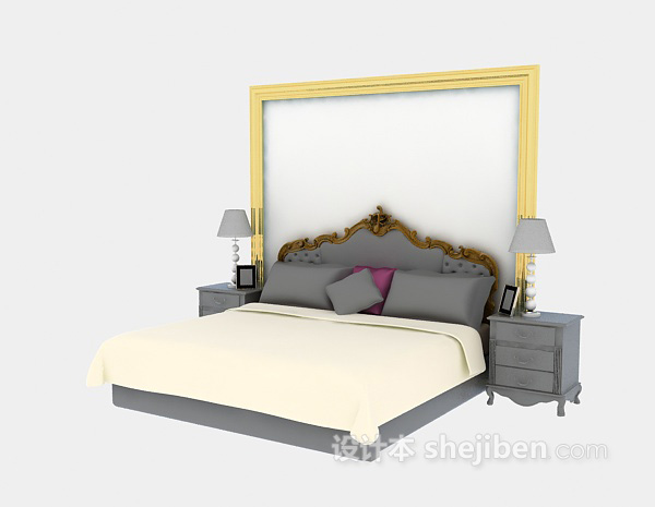 欧式风格欧式床3d模型下载