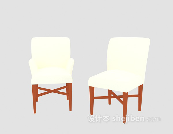 现代风格现代木椅3d模型下载
