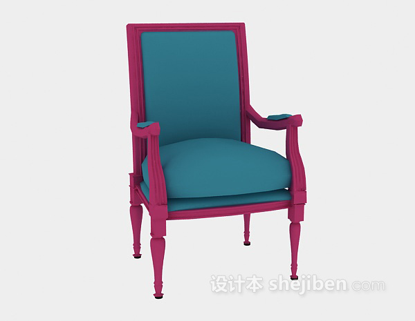 免费欧式木质椅3d模型下载
