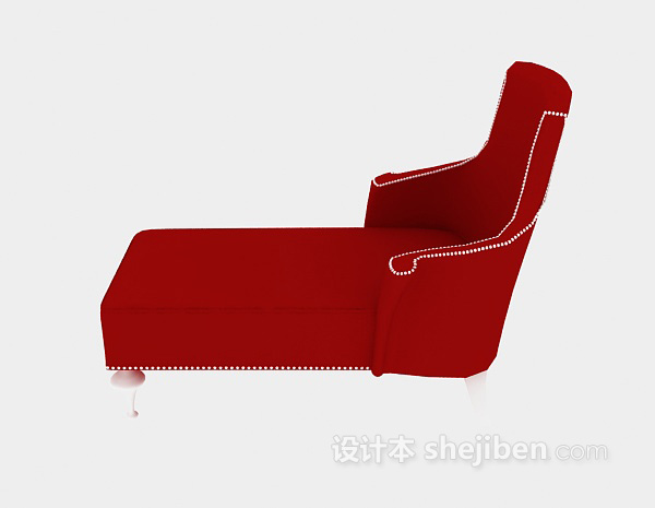 红色躺椅3d模型下载