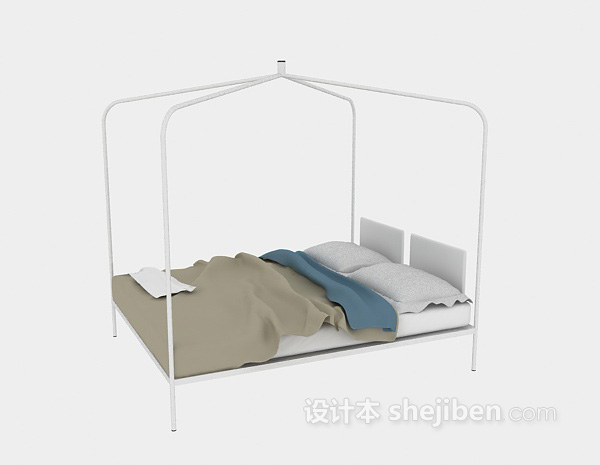 双人床3d模型下载