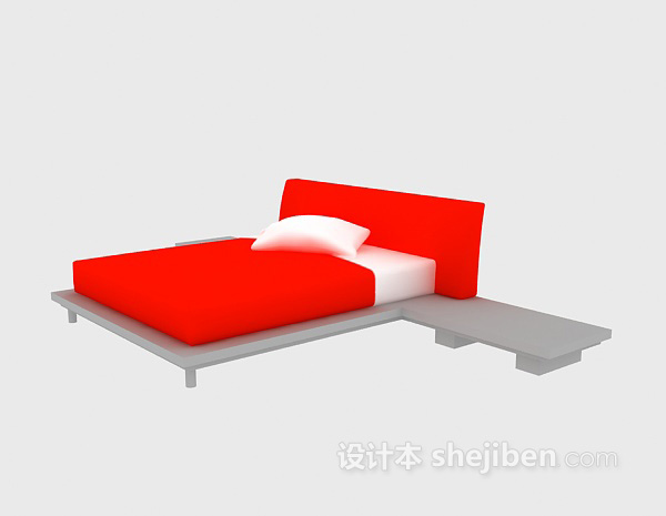 免费双人床3d模型下载