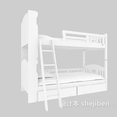 白色上下铺床3d模型下载