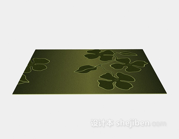 现代风格绿色地毯3d模型下载