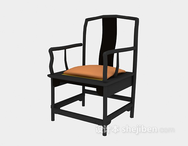 现代风格中式木椅3d模型下载
