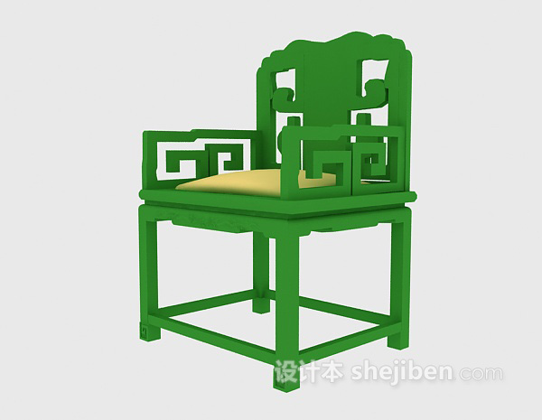 免费中式木椅3d模型下载